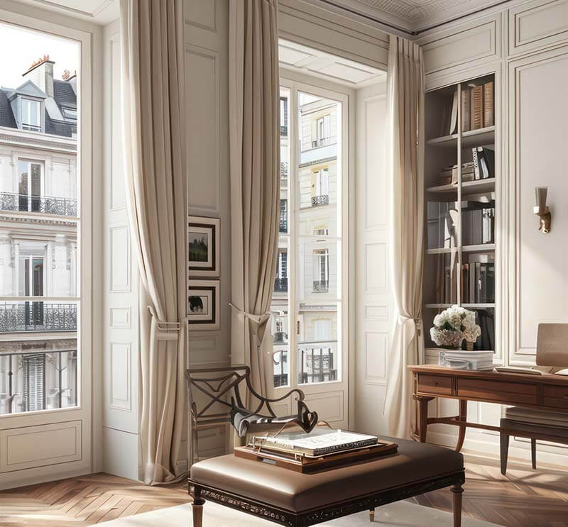 Ljus lägenhet med stora fönster för att illustrera hur känslan i ett rum kan bli bättre efter en fönsterrenovering i Stockholm